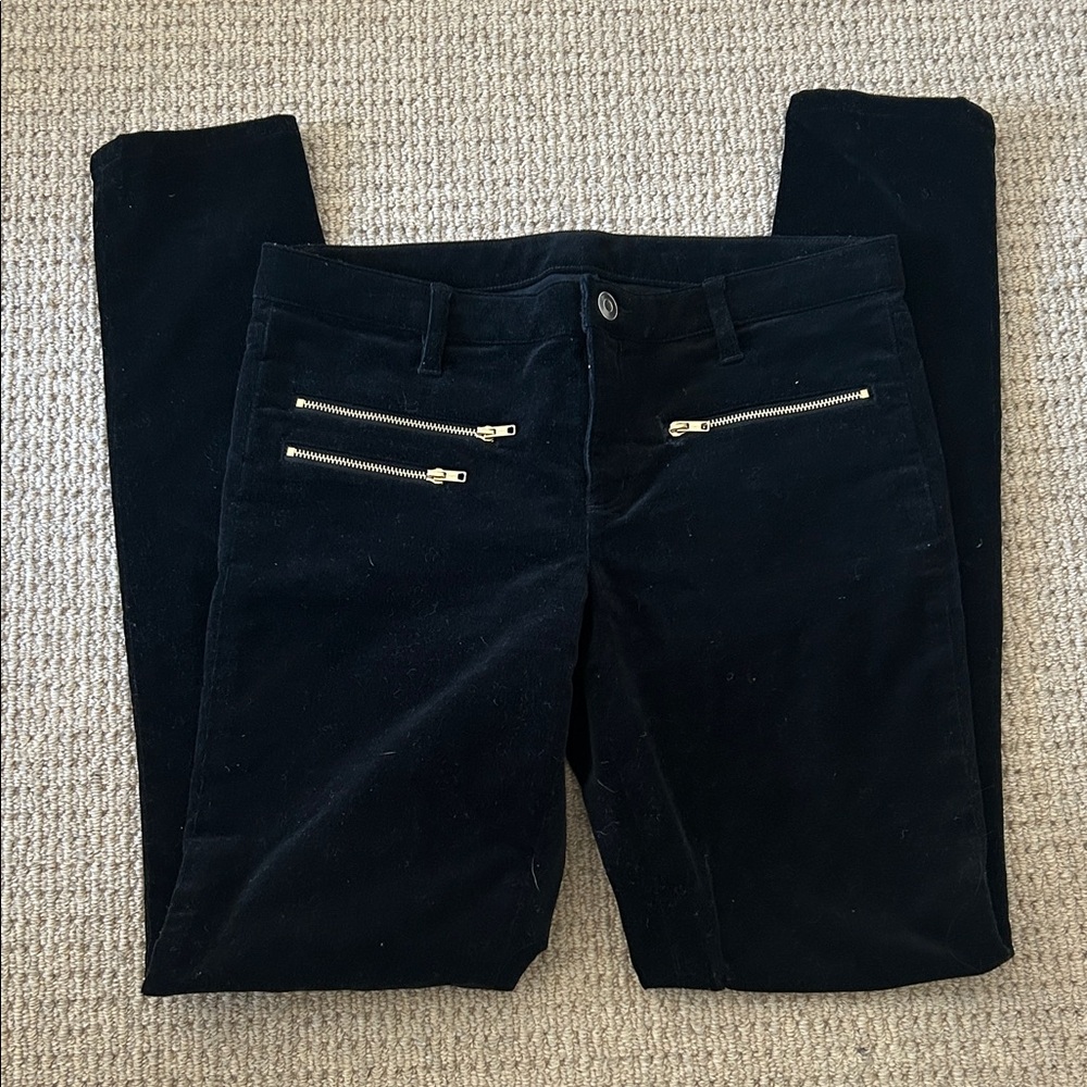 Black Corduroy Chico’s Women Pants with Zipper Pockets Size 0